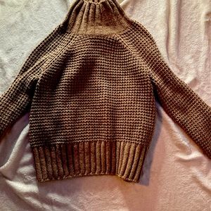 Plain crocheted brown sweater